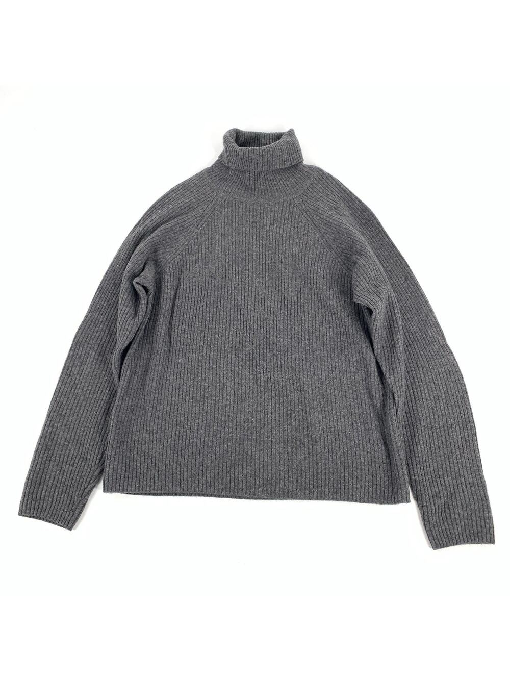 Erdos 100% Pure Luxury Cashmere Ribbed Turtleneck Sweater Medium Dark Gray M
